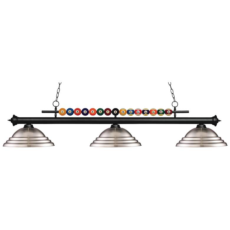 Image 1 Shark by Z-Lite Matte Black 3 Light Billiard Light
