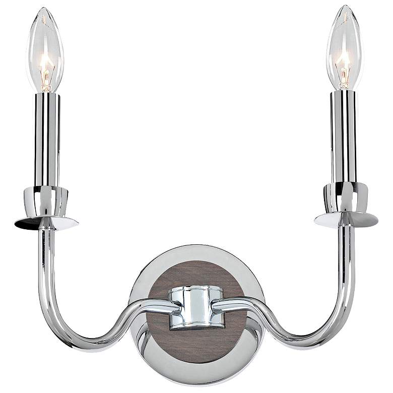 Image 1 Sharlow 11 3/4 inch High Chrome Candelabra Wall Sconce