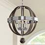 Sharlow Charcoal and Silverleaf Glass 19"W 5-Light Pendant