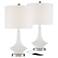 Sharon Modern USB Table Lamps in White Set of 2