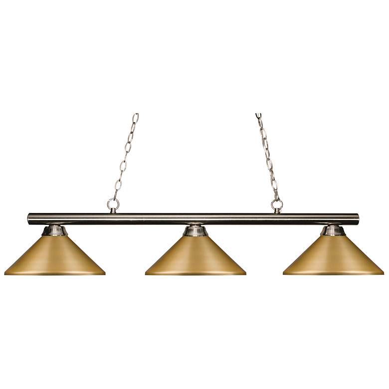 Image 1 Sharp Shooter by Z-Lite Brushed Nickel 3 Light Billiard Light