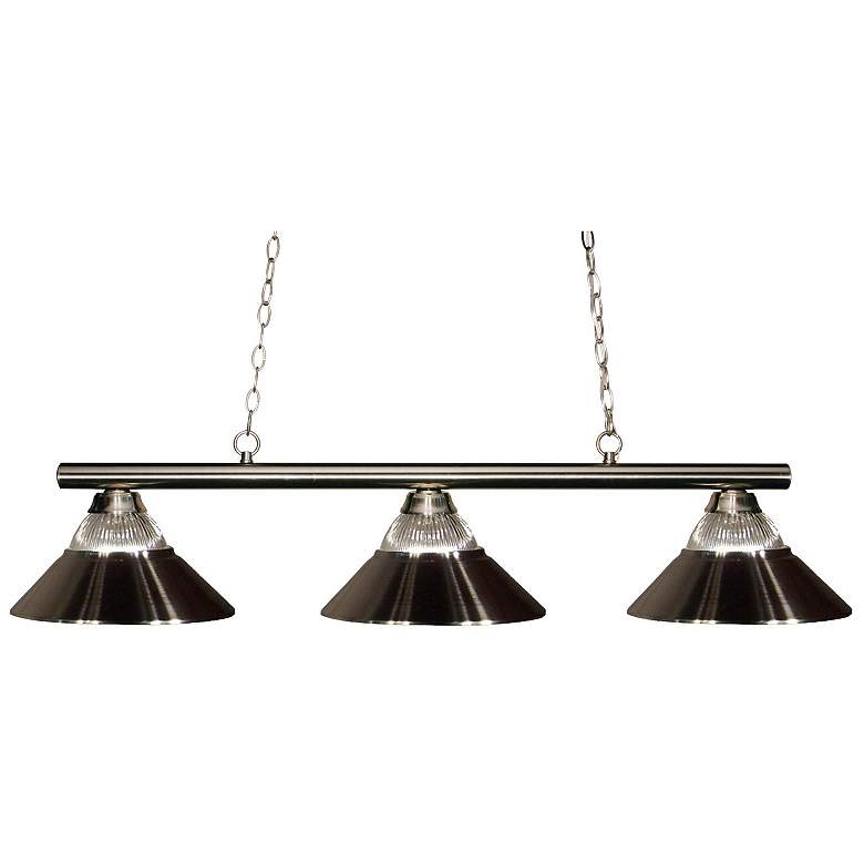 Image 1 Sharp Shooter by Z-Lite Brushed Nickel 3 Light Billiard Light