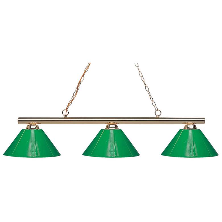 Image 1 Sharp Shooter by Z-Lite Polished Brass 3 Light Billiard Light