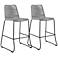 Shasta 27" Black and Gray Outdoor Counter Stools Set of 2