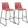 Shasta 27" Black and Red Outdoor Counter Stools Set of 2