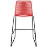 Shasta 27" Black and Red Outdoor Counter Stools Set of 2