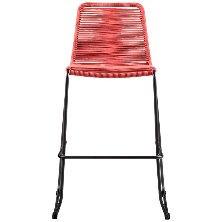 Image 5 Shasta 30 inch Black and Brick Red Outdoor Bar Stools Set of 2 more views