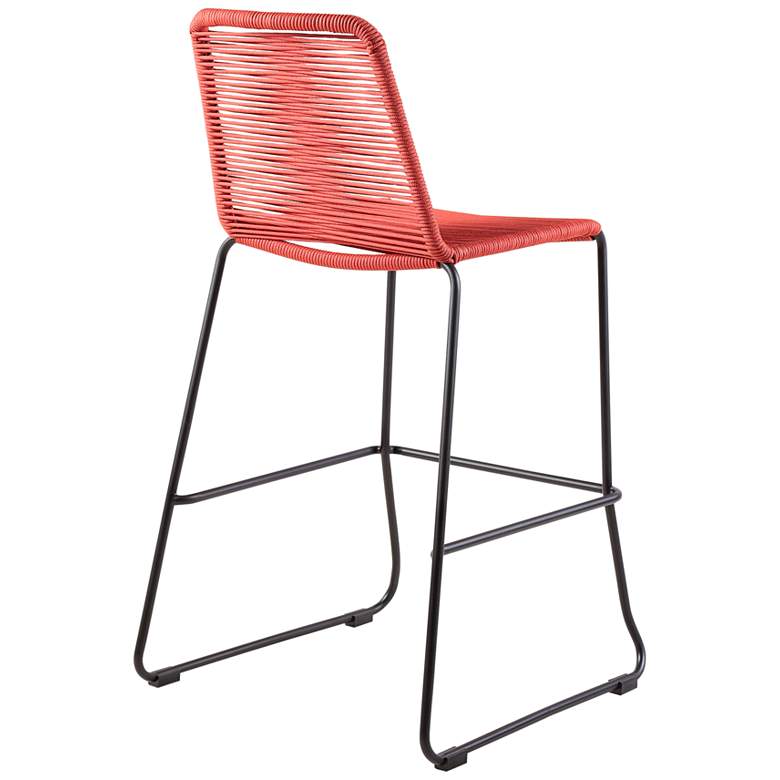Image 7 Shasta 30" Black and Brick Red Outdoor Bar Stools Set of 2 more views