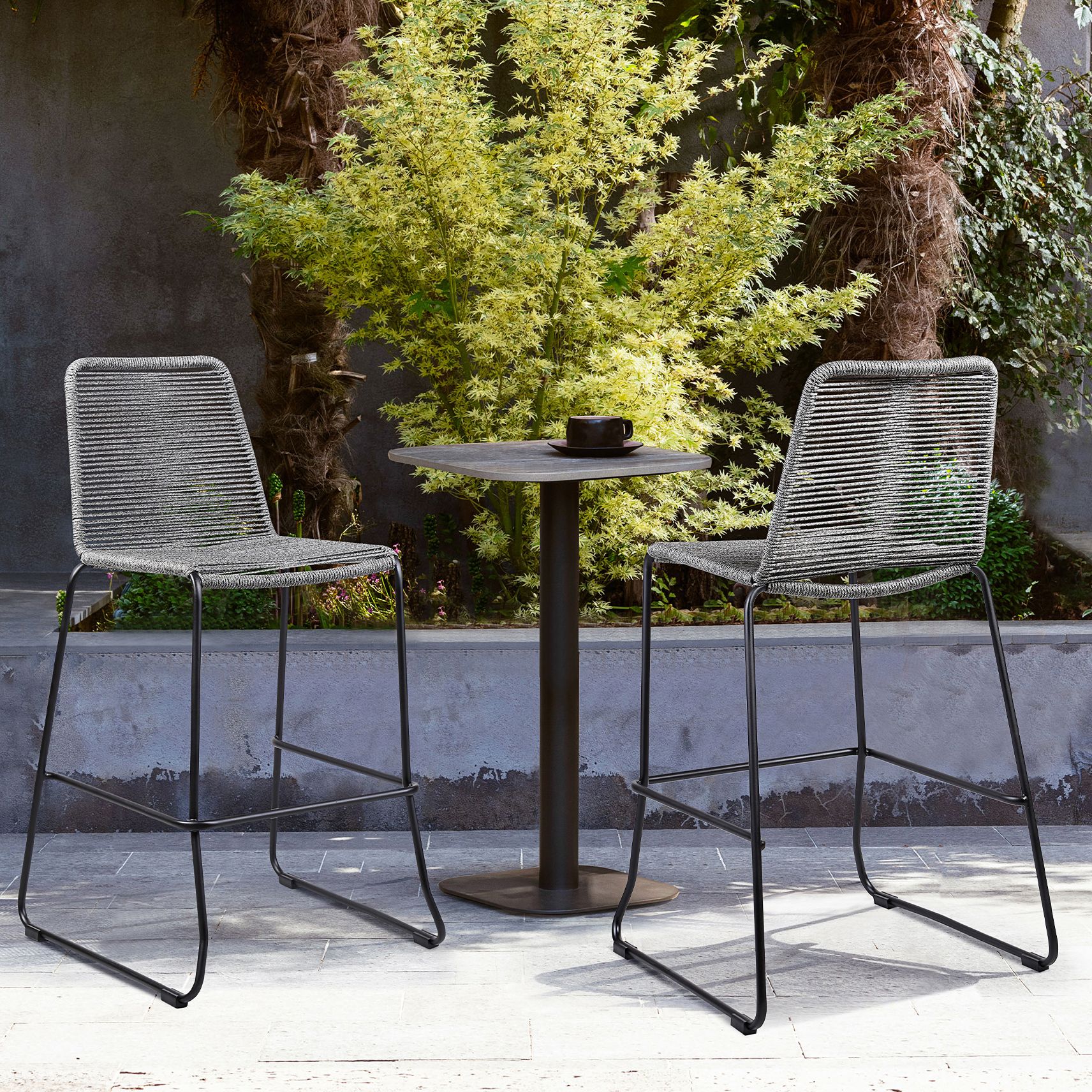 Black patio bar discount stools