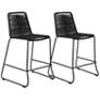 2_Shasta 30" Black Outdoor Bar Stools Set of 2