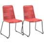 2_Shasta Brick Red Rope Outdoor Dining Chairs Set of 2