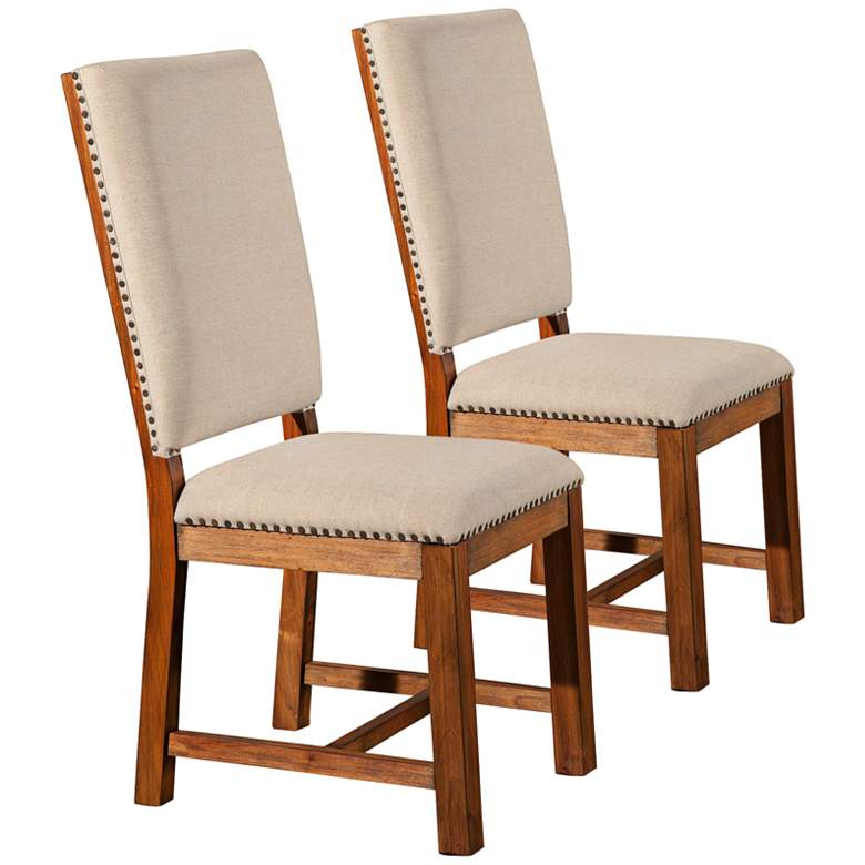 Image 1 Shasta Salvaged Natural Fabric Dining Chair Set of 2