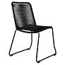 Shasta Set of 2 Outdoor Stackable Dining Chair in Metal and Black Rope