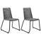 Shasta Set of 2 Outdoor Stackable Dining Chair in Metal and Grey Rope