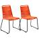 Shasta Tangerine Rope Outdoor Dining Chairs Set of 2