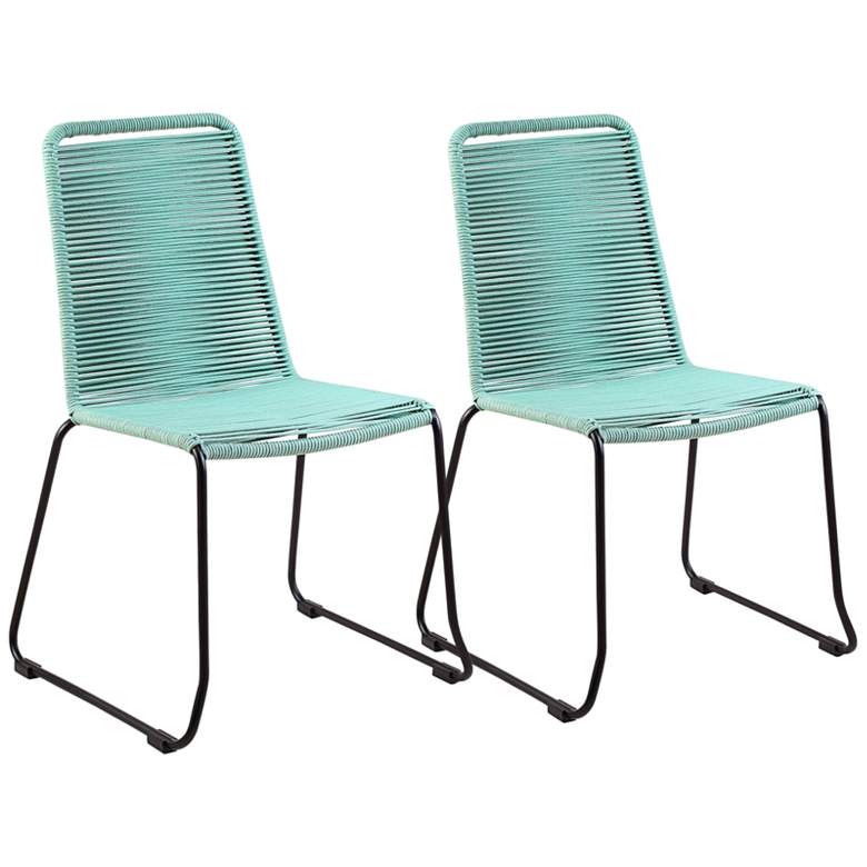 Image 2 Shasta Wasabi Rope Outdoor Dining Chairs Set of 2