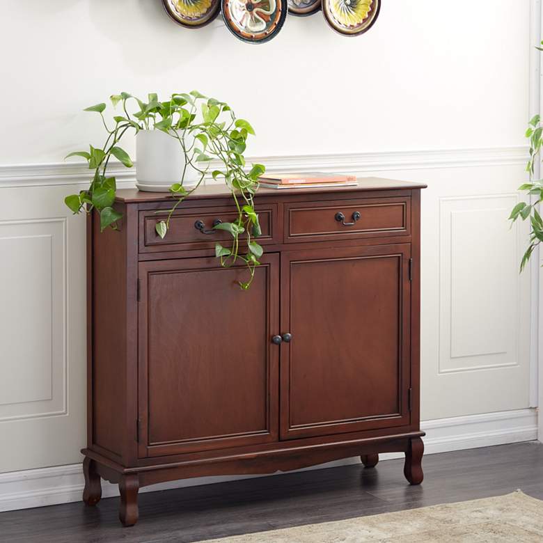 Image 1 Shaver 40" Wide Brown 2-Drawer 2-Door Wood Accent Cabinet