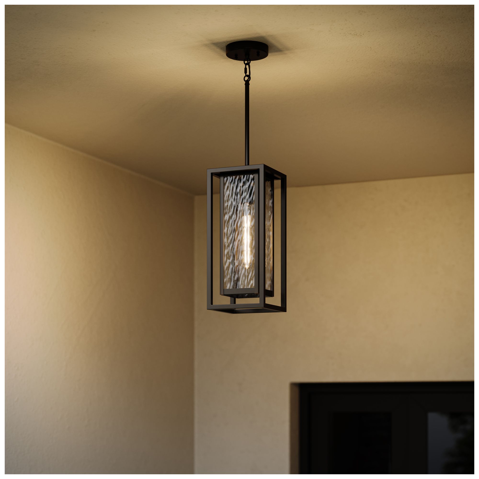 Shaw 17 Inch 1 Light Outdoor Pendant with Clear Glass