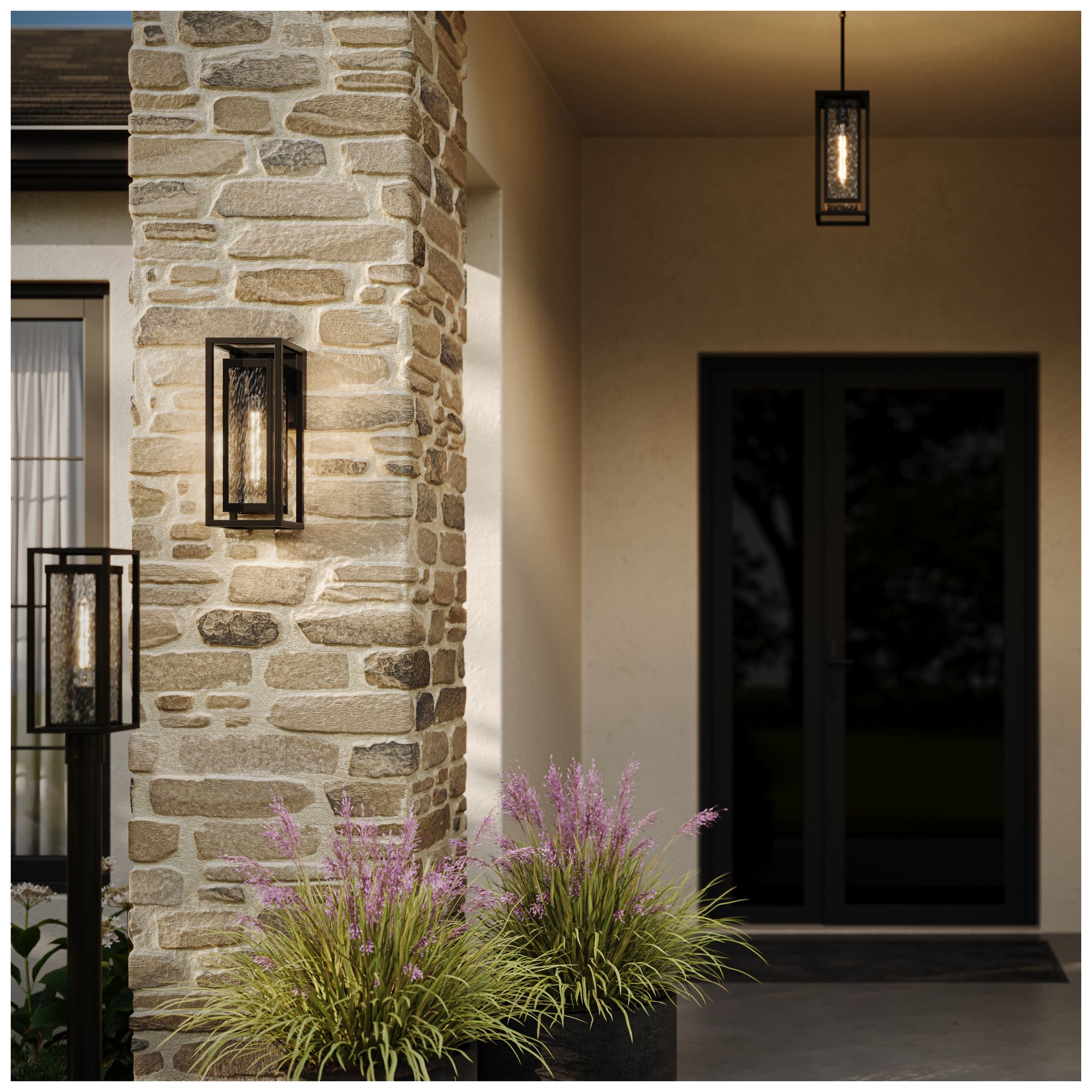 Image 2 Shaw 19.5 inch 1 Light Outdoor Wall Light with Clear Glass more views