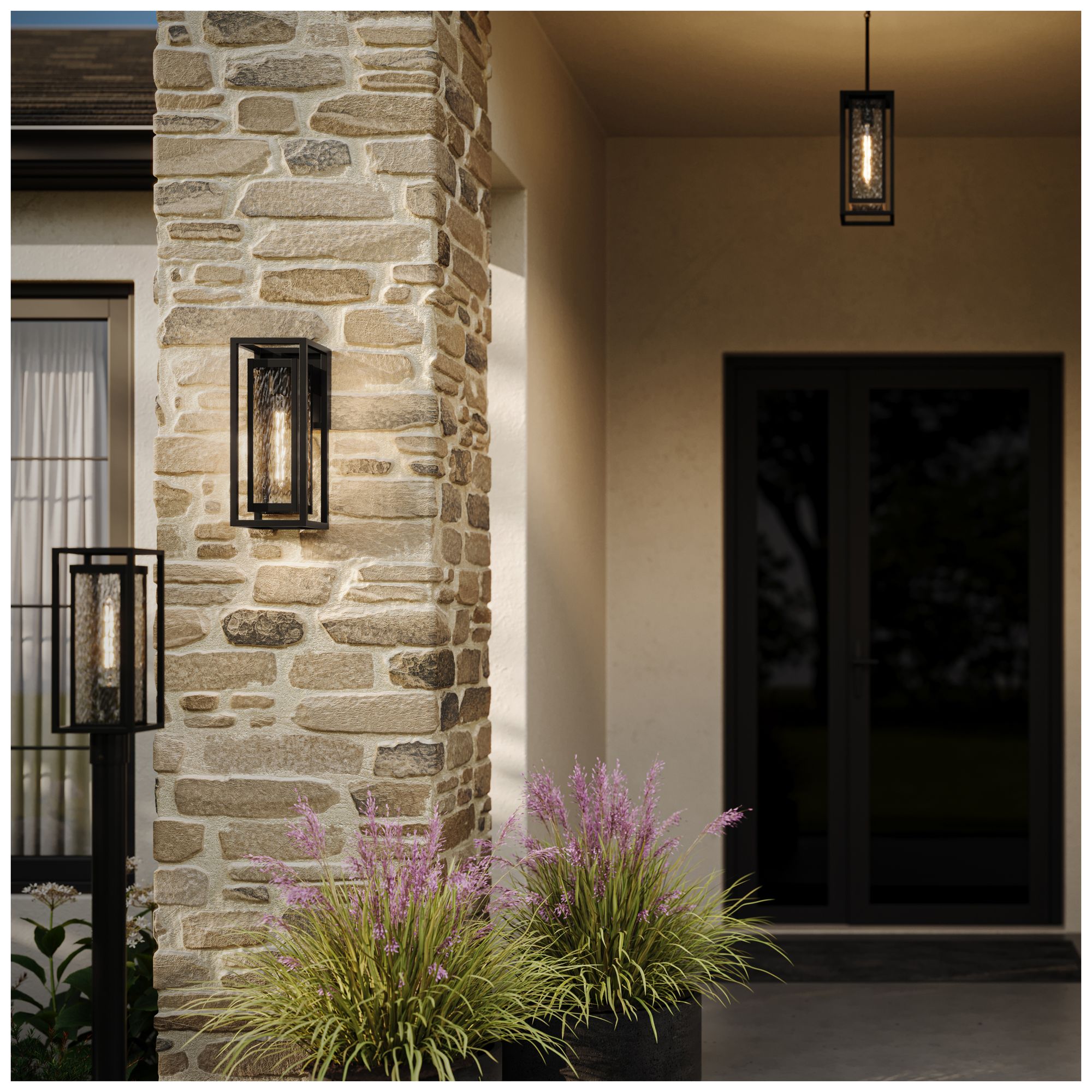 Image 2 Shaw 19.5 inch 1 Light Outdoor Wall Light with Clear Glass more views