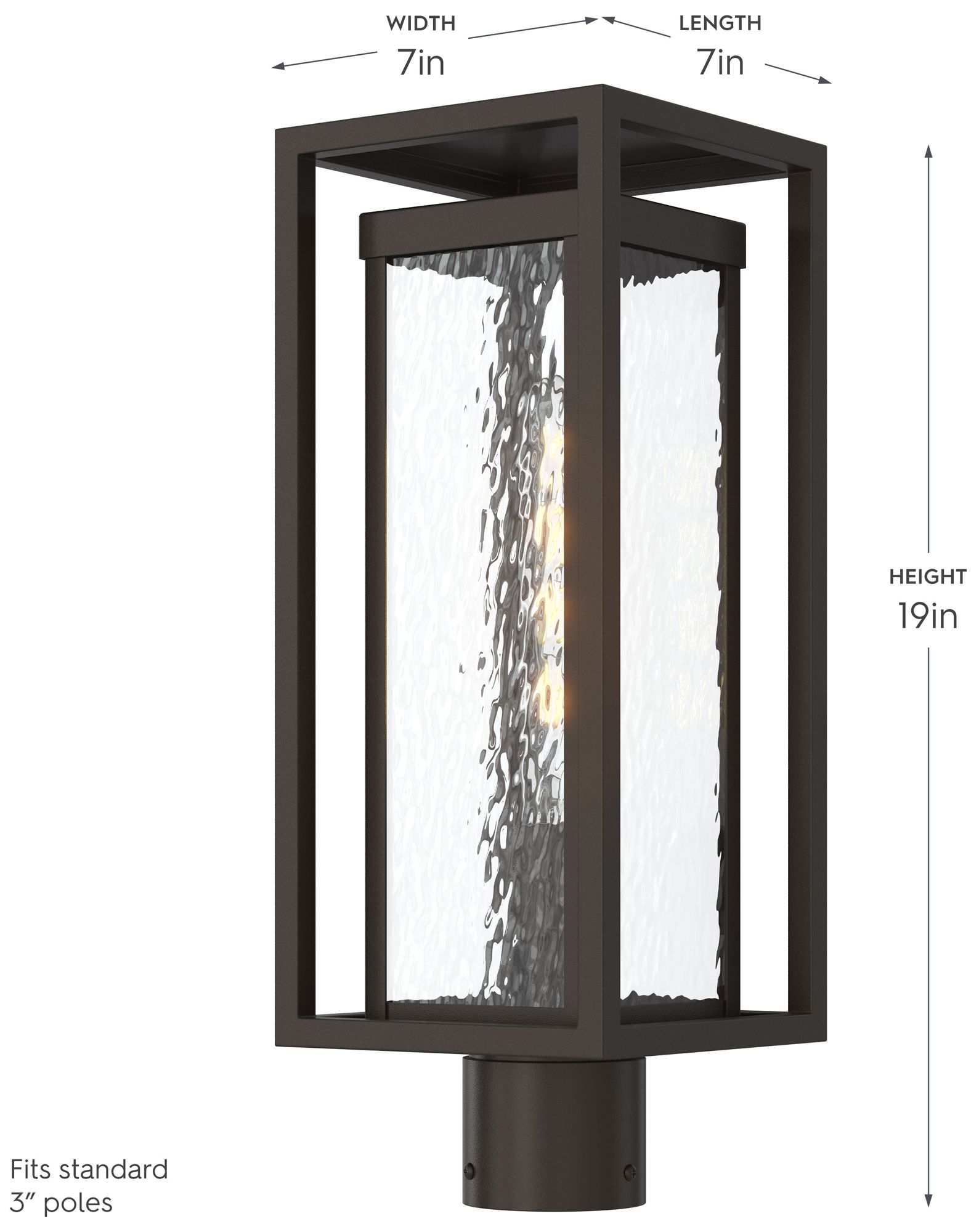 Image 6 Shaw 19 Inch 1 Light Outdoor Post Light with Clear Glass more views