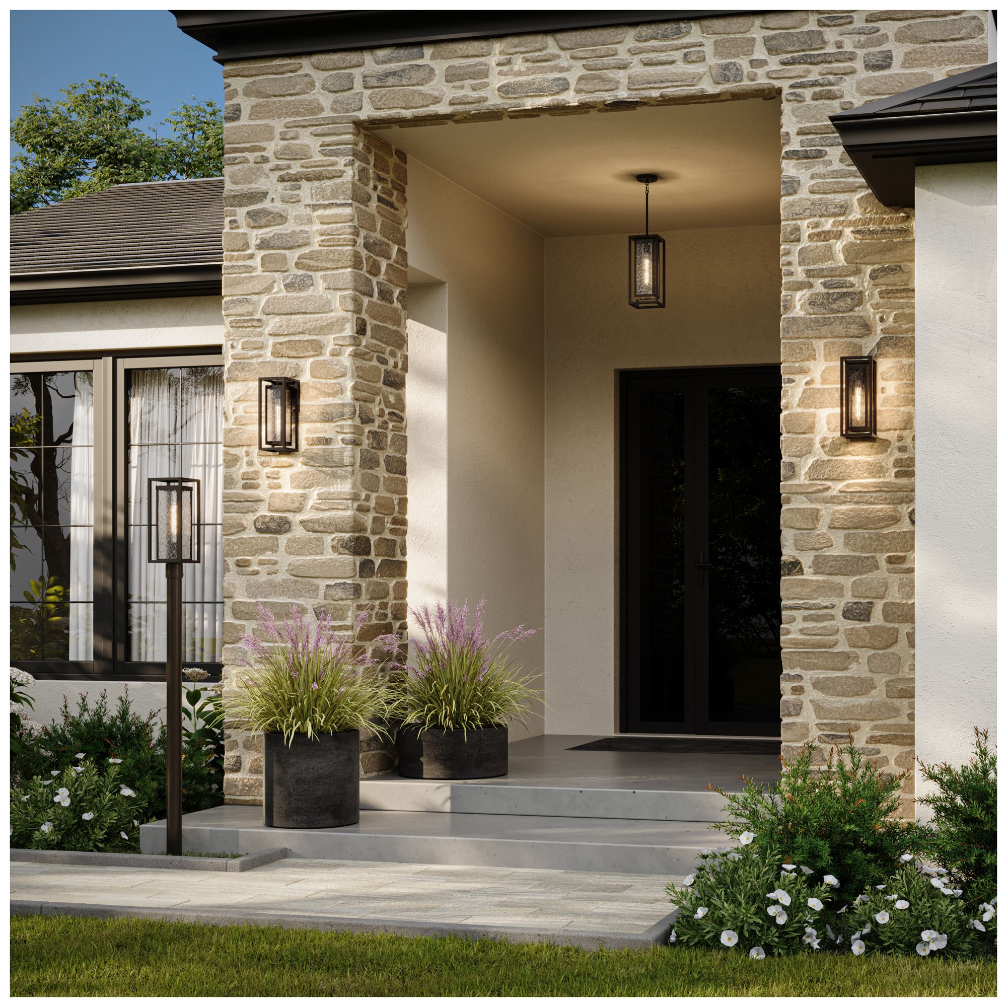 Shaw 19 Inch 1 Light Outdoor Post Light with Clear Glass