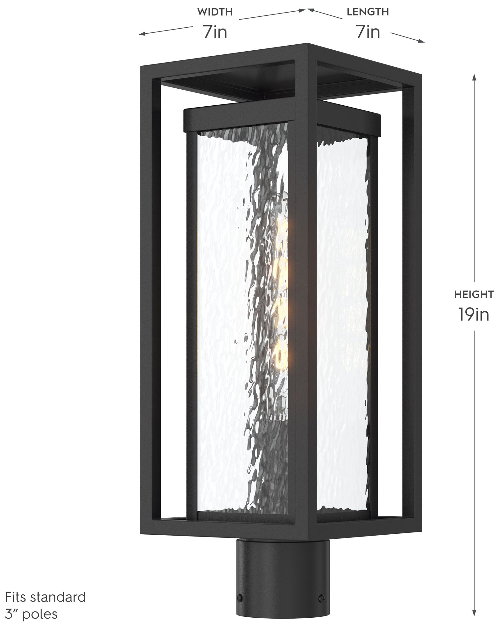 Image 6 Shaw 19 Inch 1 Light Outdoor Post Light with Clear Glass more views