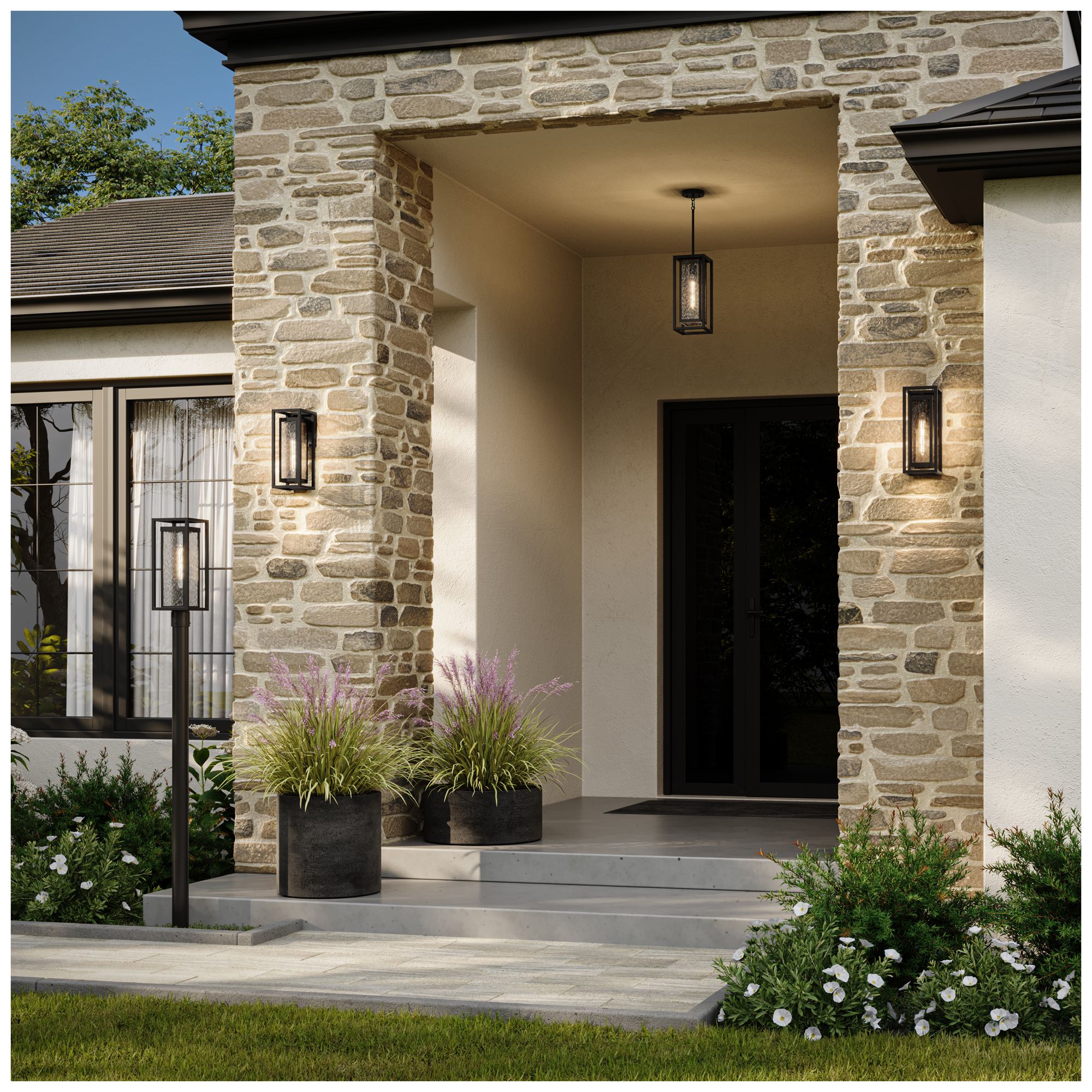 Shaw 19 Inch 1 Light Outdoor Post Light with Clear Glass