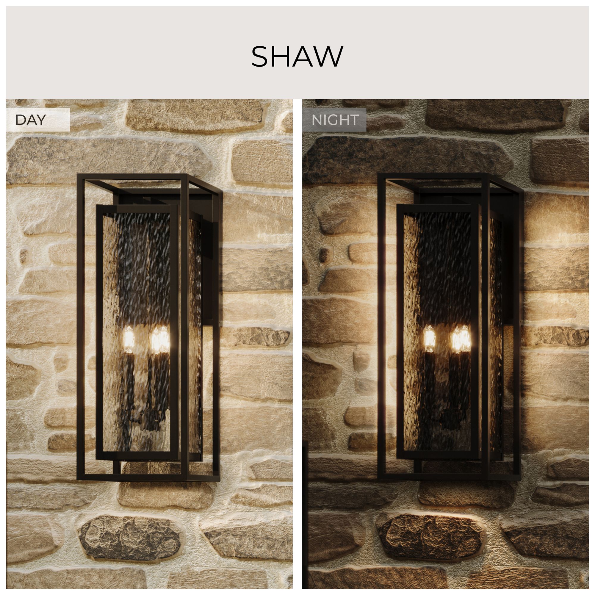 Shaw 25-inch 3-Light Outdoor Wall Light with Water Glass