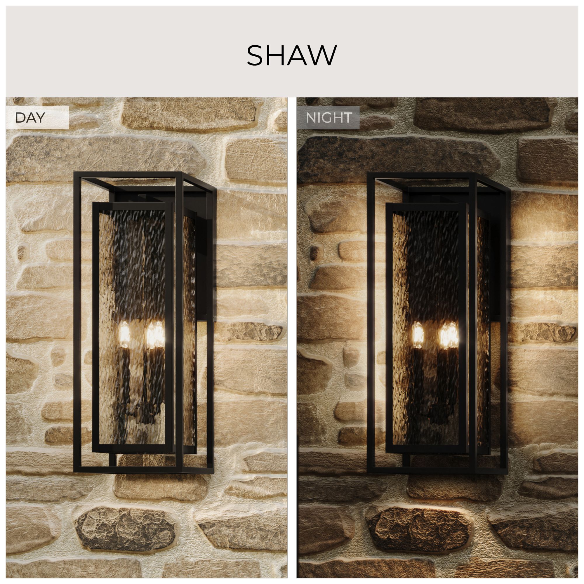 Shaw 25-inch 3-Light Outdoor Wall Light with Water Glass