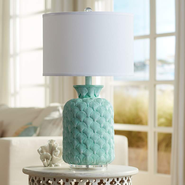 Image 1 Shaws Cove Turquoise Shells Table Lamp
