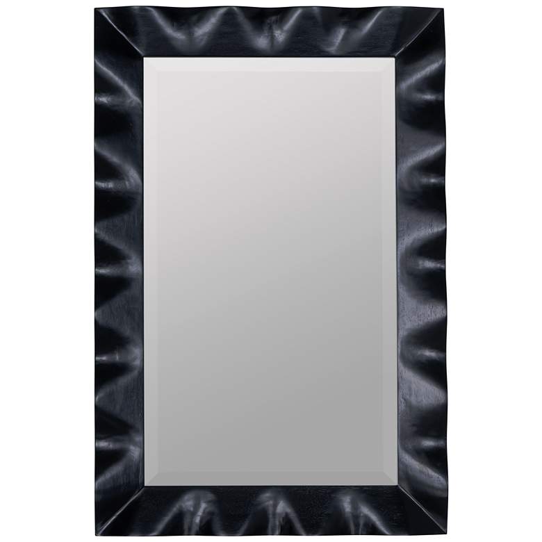 Image 1 Shaya Black 42 inch x 28 inch Wood Rectangle Wall Mirror