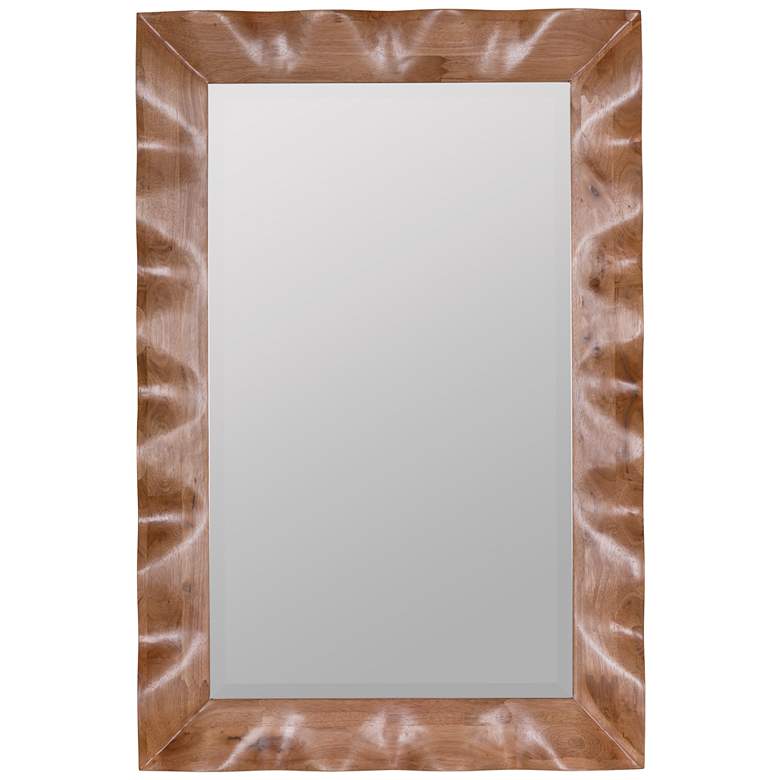 Image 1 Shaya Natural Honey 42 inch x 28 inch Wood Rectangle Wall Mirror