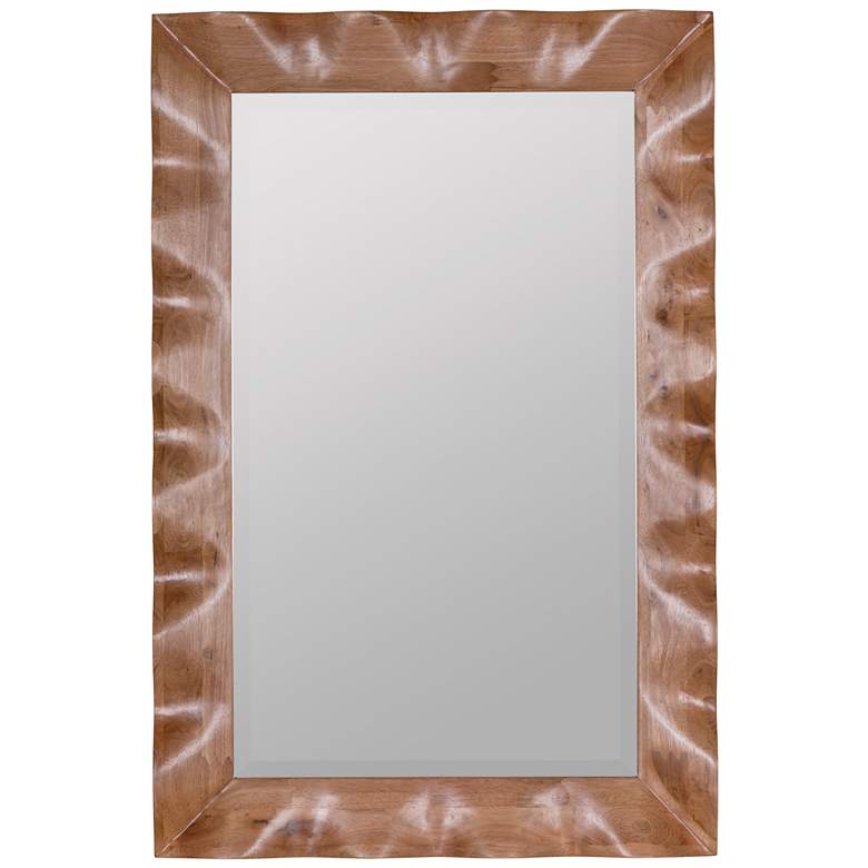 Image 1 Shaya Natural Honey 42" x 28" Wood Rectangle Wall Mirror