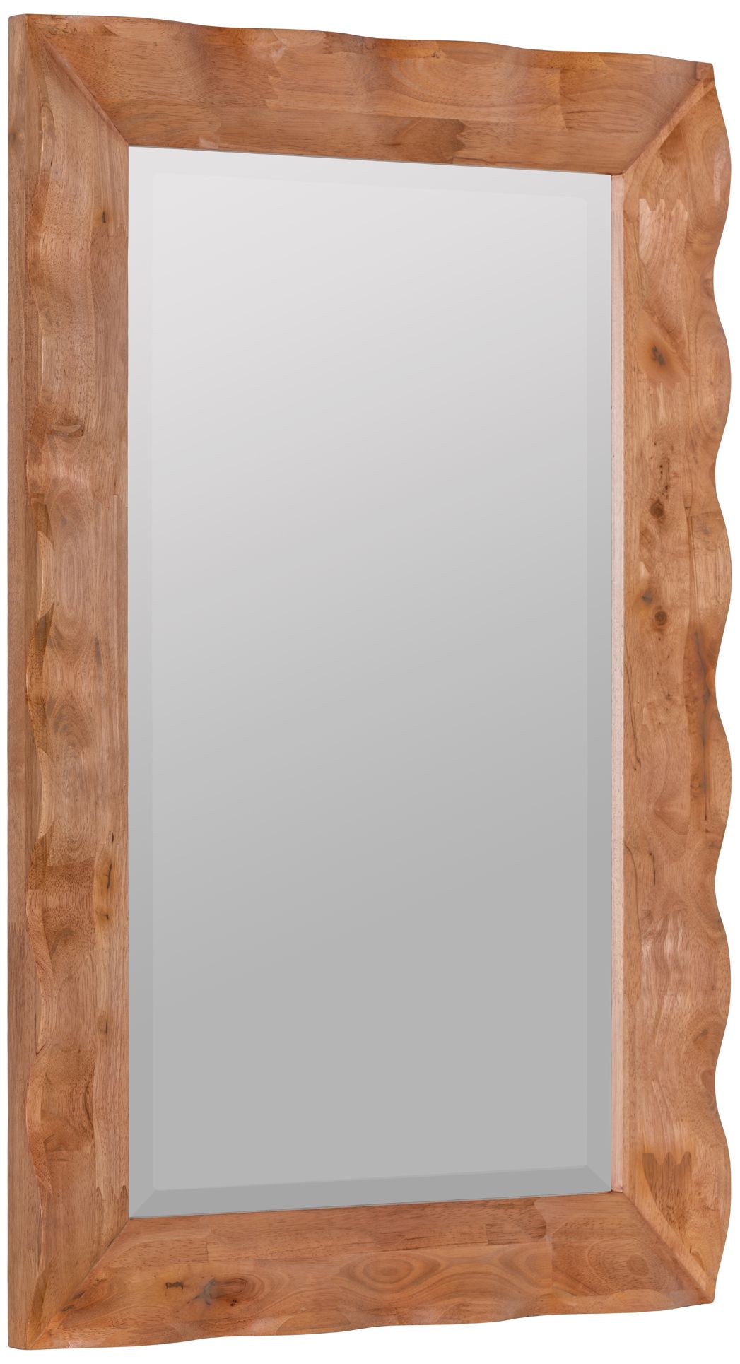 Image 2 Shaya Natural Honey 42" x 28" Wood Rectangle Wall Mirror more views