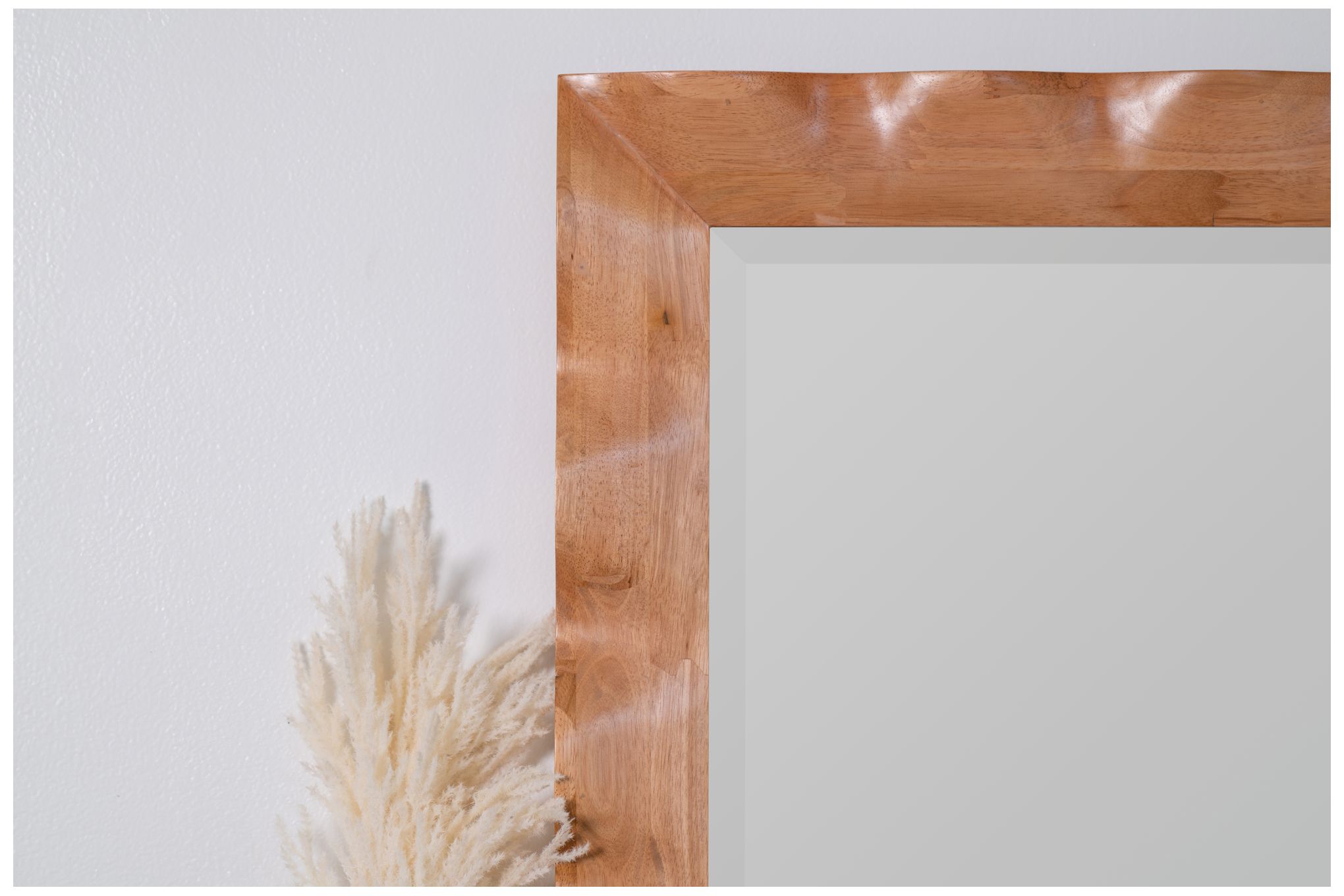 Image 6 Shaya Natural Honey 42" x 28" Wood Rectangle Wall Mirror more views