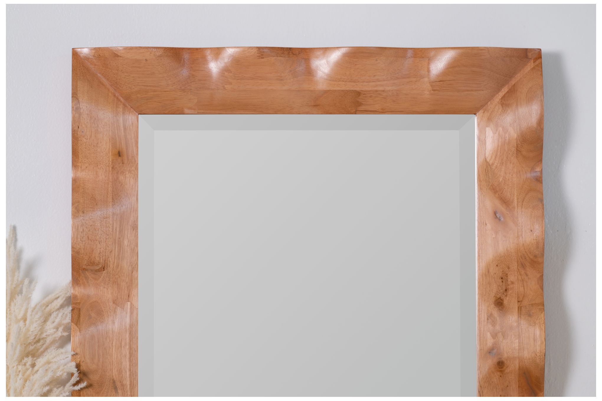 Image 7 Shaya Natural Honey 42" x 28" Wood Rectangle Wall Mirror more views