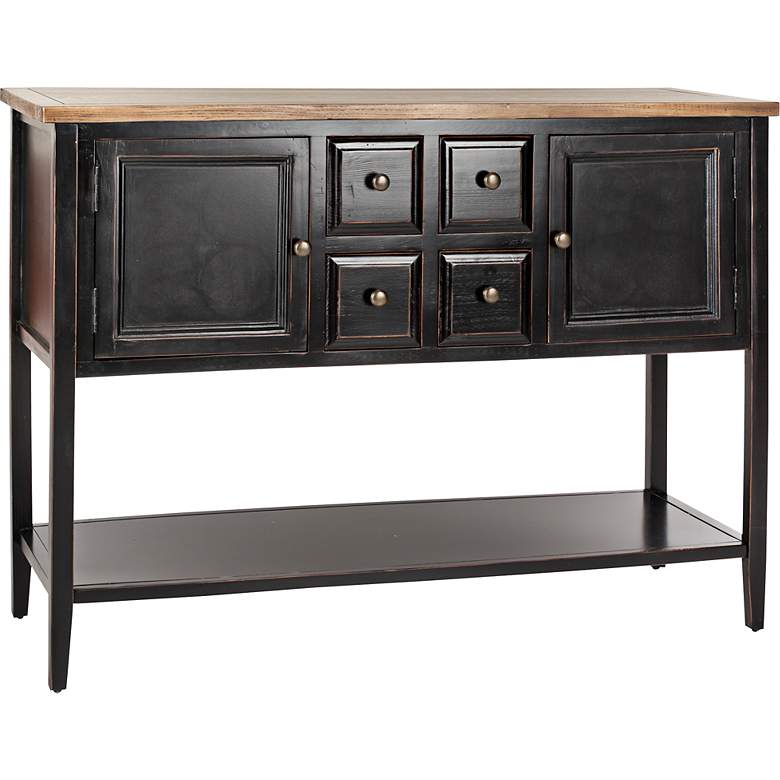 Image 1 Shaylene Rustic Black 4-Drawer Sideboard