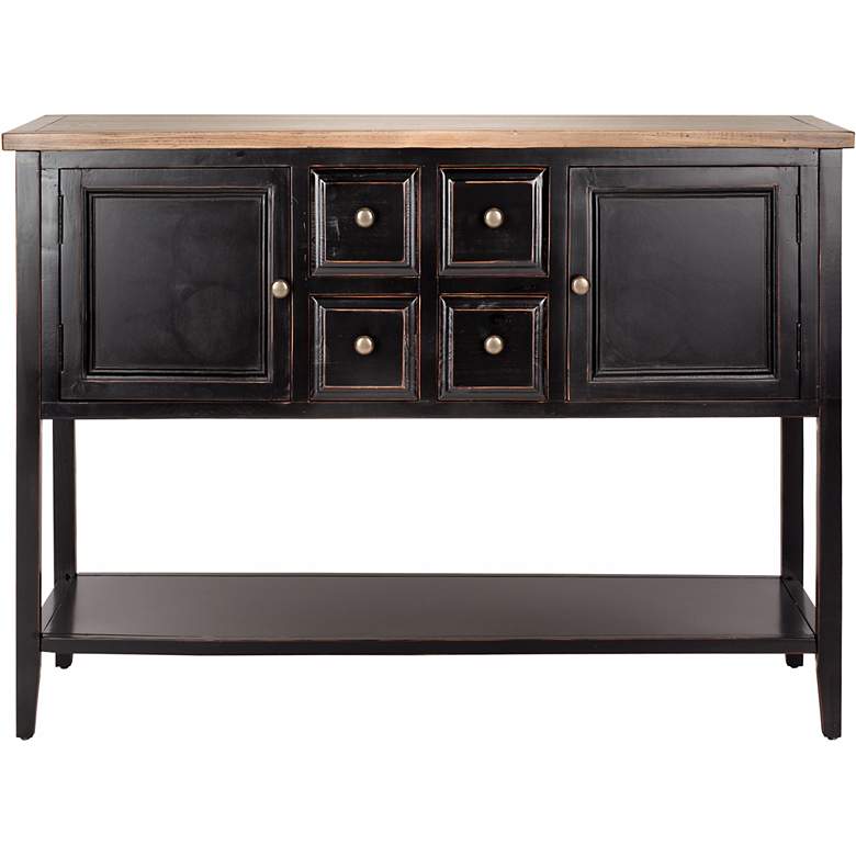 Image 4 Shaylene Rustic Black 4-Drawer Sideboard more views