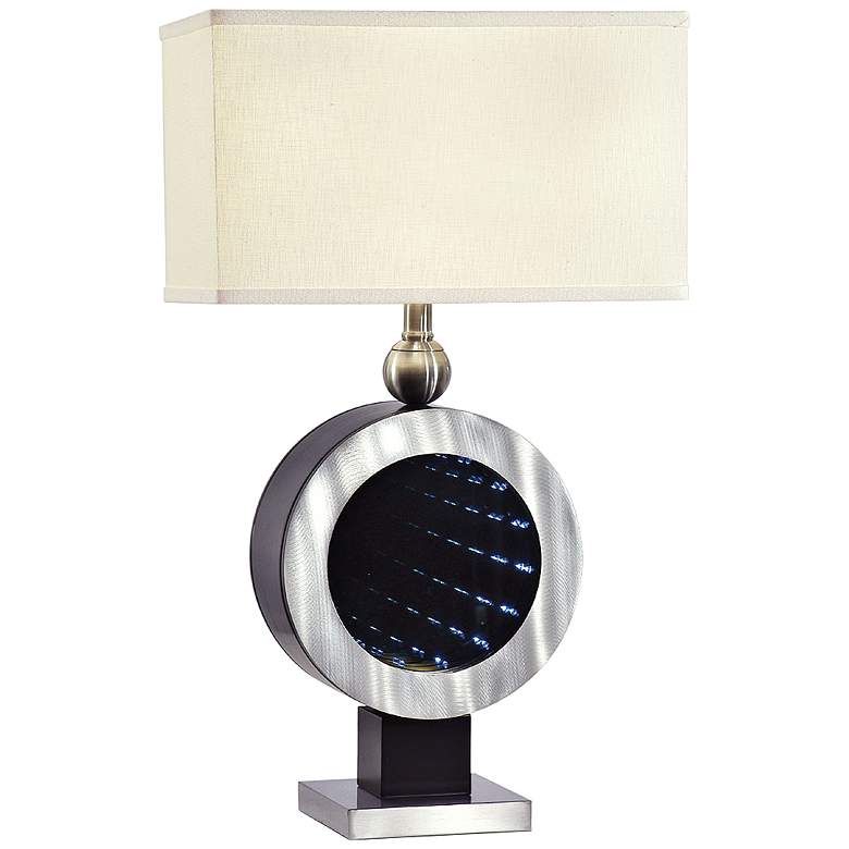 Image 1 Shayne Chrome LED Night Light Circle Table Lamp