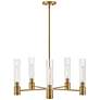 6_Shea 28" Wide Lacquered Brass 5-Light Chandelier more views