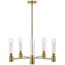 7_Shea 28" Wide Lacquered Brass 5-Light Chandelier more views