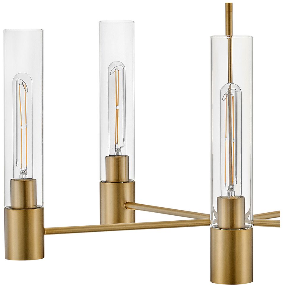 Shea 28" Wide Lacquered Brass 5-Light Chandelier