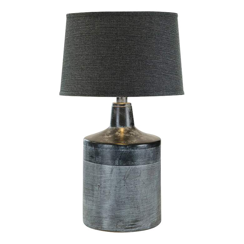 Image 1 Shea Emerald Gray Hydrocal Rustic Modern Handcrafted Table Lamp