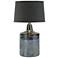 Shea Emerald Gray Hydrocal Rustic Modern Handcrafted Table Lamp