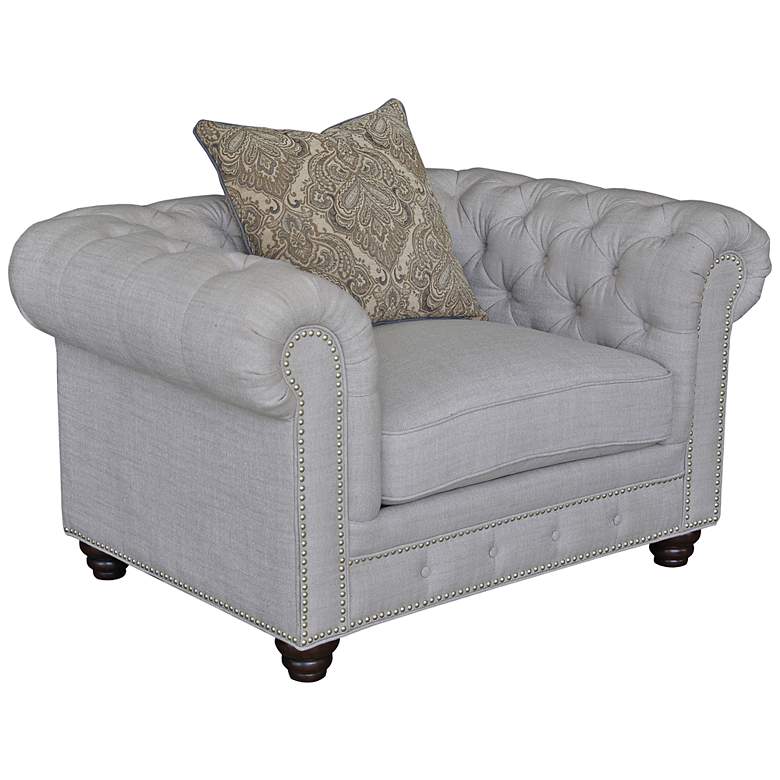 Image 1 Shea Linen Stone Accent Chair