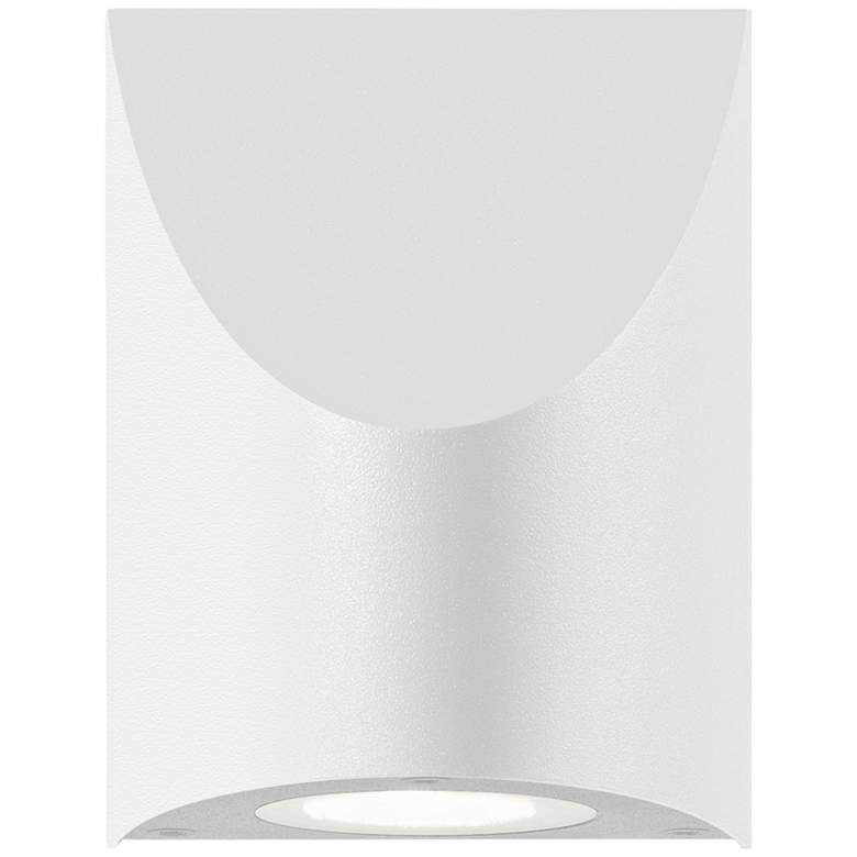 Image 1 Shear 4 3/4 inchH Textured White Modern LED Outdoor Wall Light