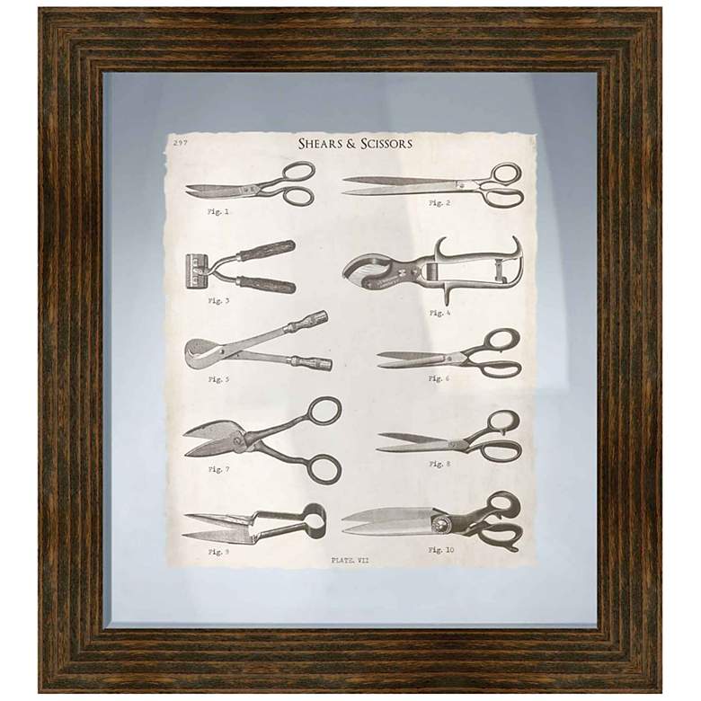 Image 1 Shears and Scissors 22 inch High Giclee Framed Wall Art 
