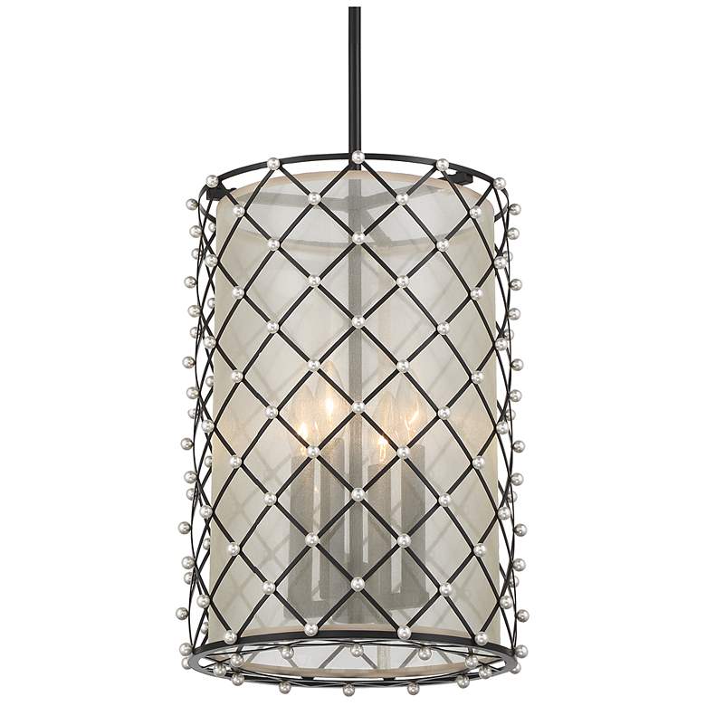 Image 2 Sheer Elegance 12 3/4" Wide Coal 4-Light Cylinder Pendant more views
