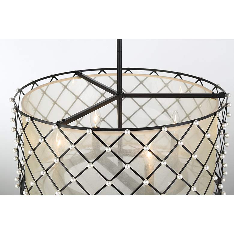 Image 4 Sheer Elegance 12 3/4" Wide Coal 4-Light Cylinder Pendant more views